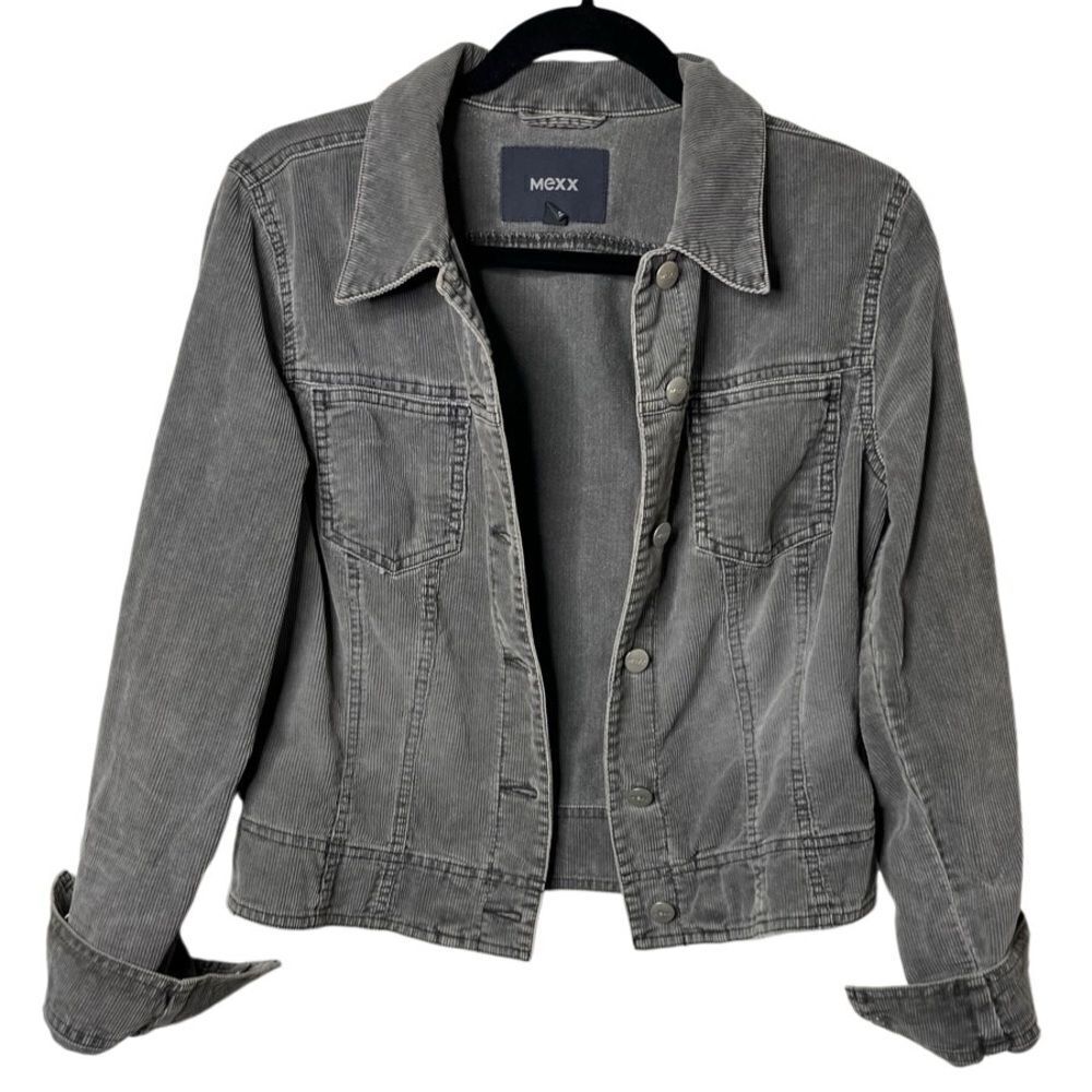Mexx Corduroy Button Up Jacket Grey Size Small